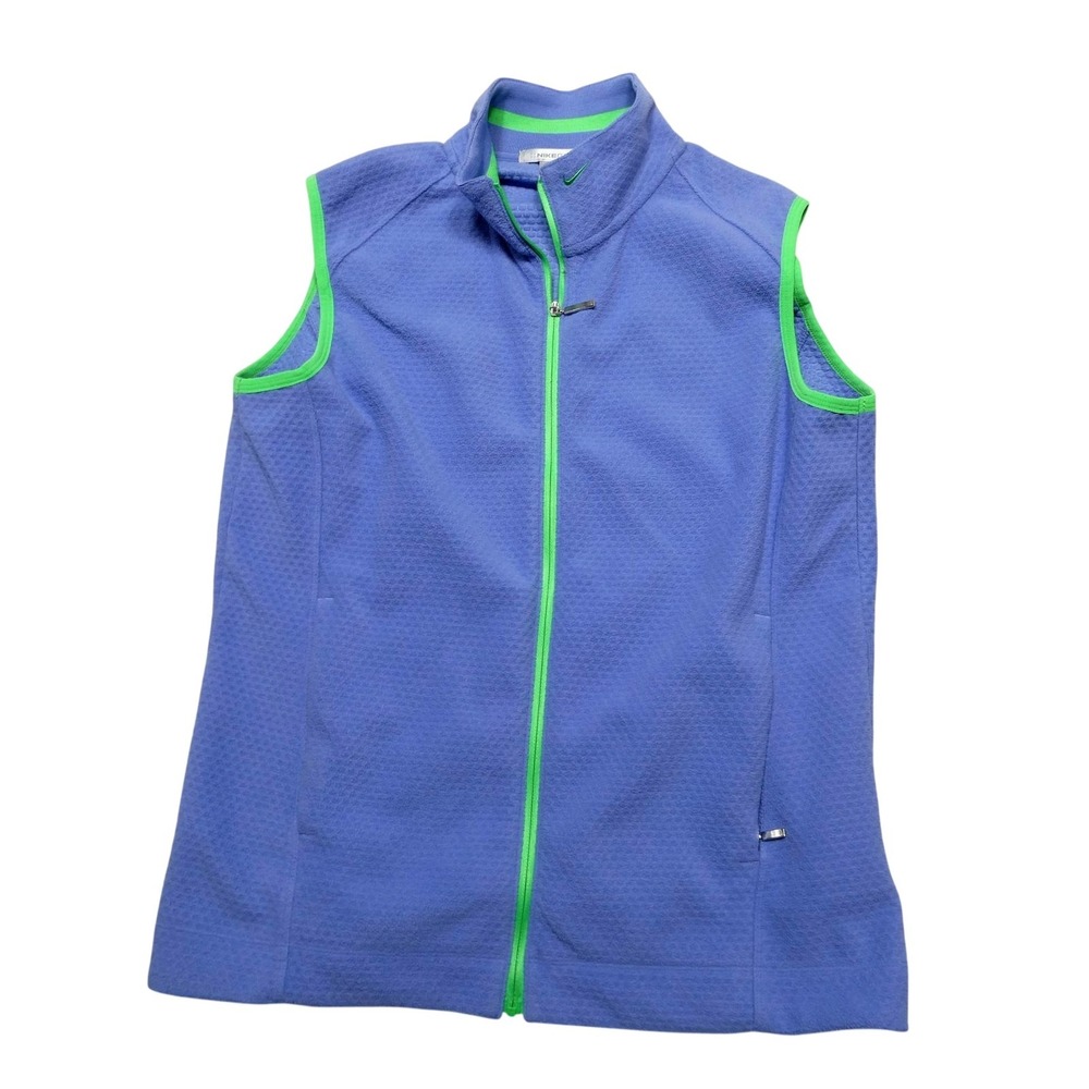 Nike Golf Jacket Womens Medium Purple Fleece Sleeveless Full Zip Vest Pockets